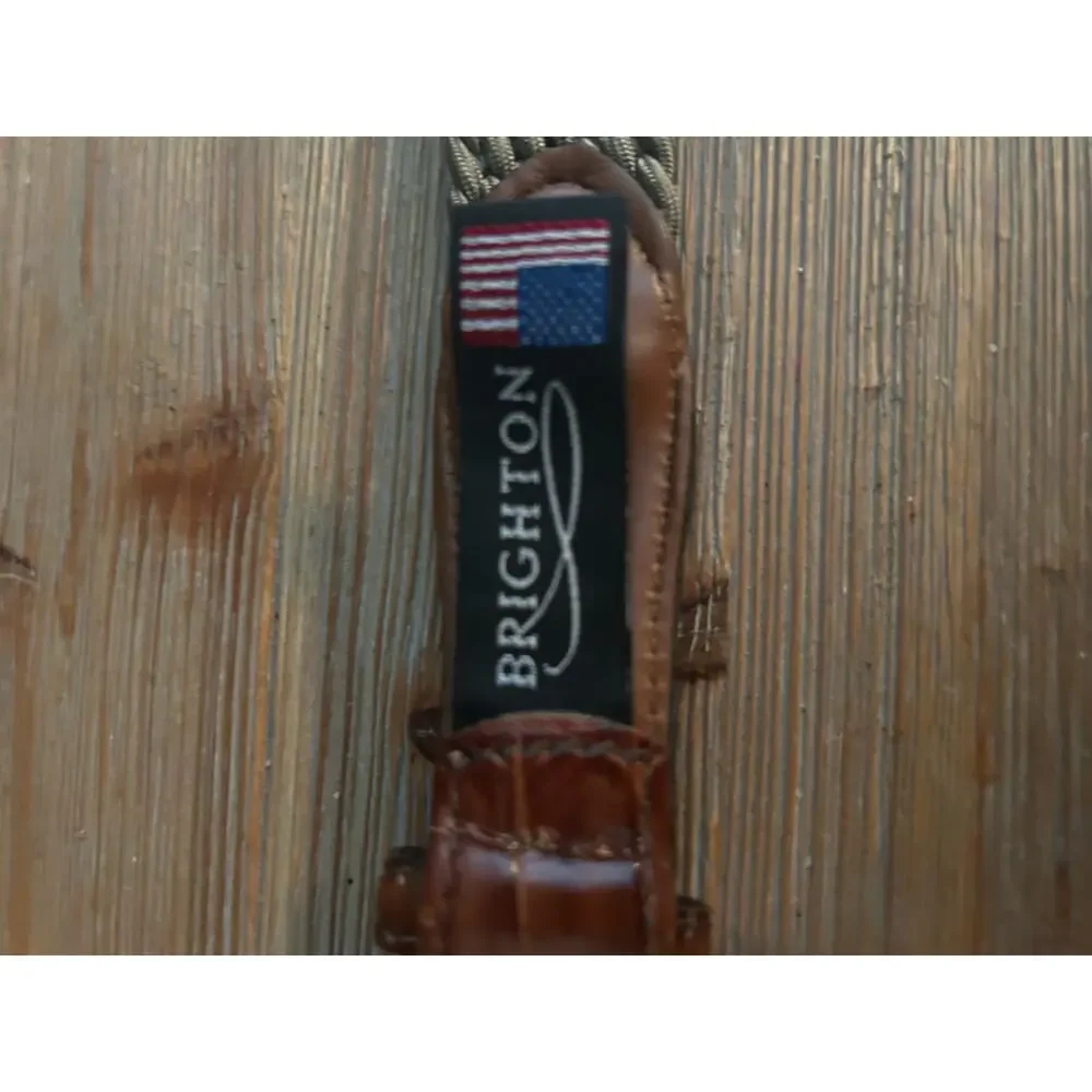 Brighton Mens leather and stretch rope woven belt Made in the USA, Size 42 - Picture 3 of 11